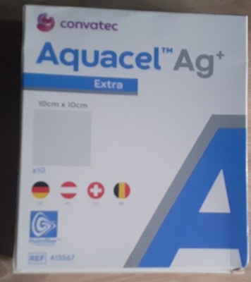 ConvaTec Aquacel  Ag+ Extra - 10 cm x 10 cm   10 Stück - PZN 10203810