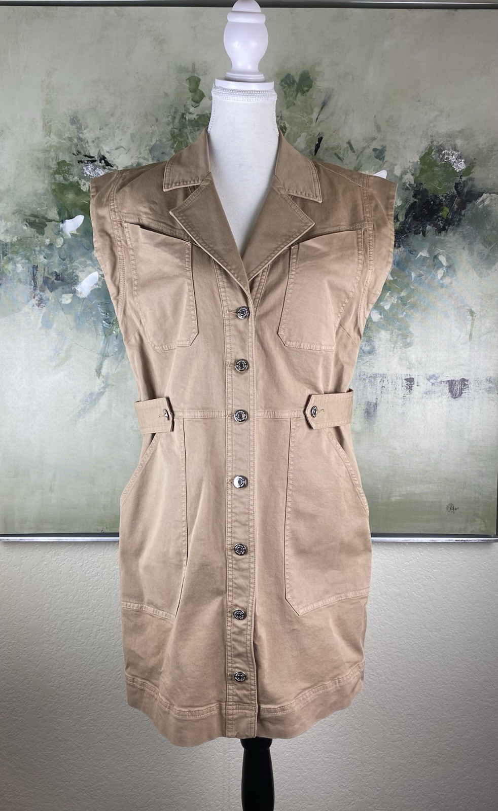 Veronica Beard Jax Button-Front Mini Utility Dres… - image 1