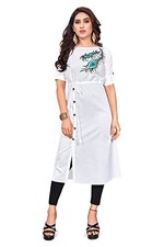 Leriya Fashion Women's Rayon Anarkali Printed Stitched Kurti/Kurta and Bottom...