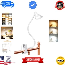 Adjustable USB Clip-On Desk Lamp with 3 Color Modes and 10 Brightness Settings