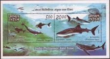 India 2009 Philippines Joint Issue Dolphin Marine Animals Miniature sheet MNH