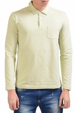 NWT Malo Men's Long Sleeve Olive Green Pocket Polo Shirt US M IT 50