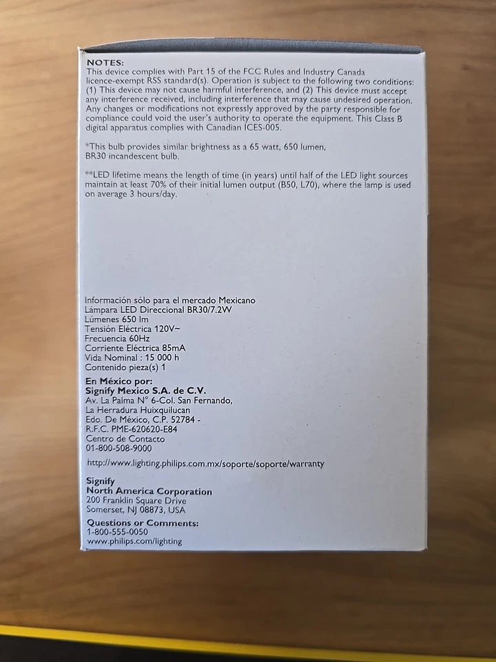 3 Philips LED Dimmable 7.2W LED = 65W Soft White 650 Brightness bulb BR30 457044 - Image 4 of 4