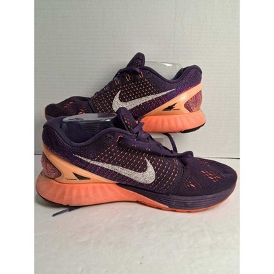Nike LunarGlide 7 Women's Size 9.5 Running Shoes Purple Orange
