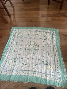BOHO Nehir Kanevice Turkish Cloth Fringe Beaded Table Square Tablecloth/Scarf