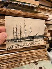 Postkarte - Laeisz´ Fünfmaster 'Preussen' im Hamburger Hafen. Gelaufen, 1905.