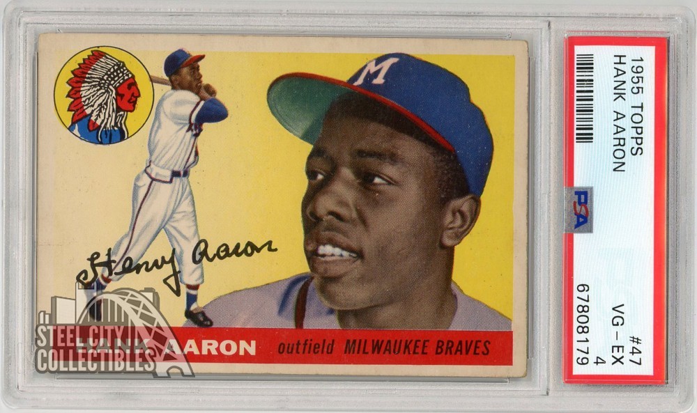 Hank Aaron 1955 Topps Baseball Card #47 PSA 4 (179)