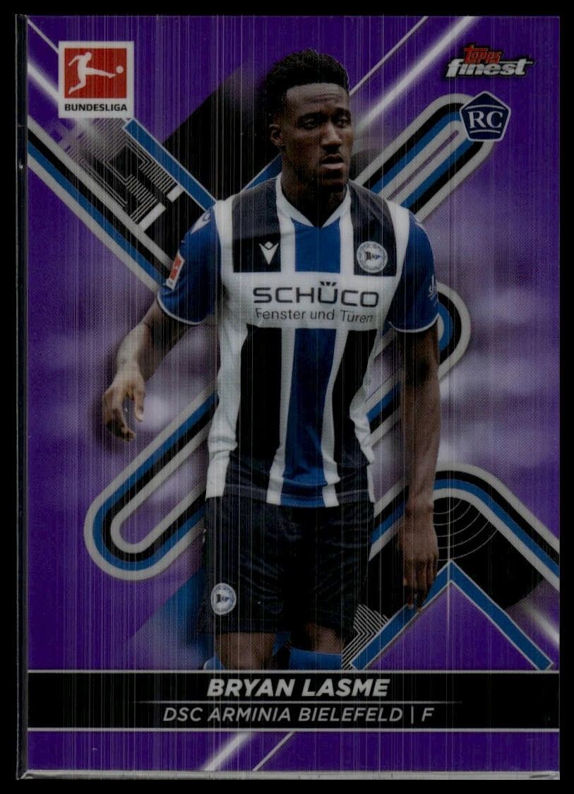 2021-22 Finest Bundesliga #28 Bryan Lasme Purple Refractor #/250 SN