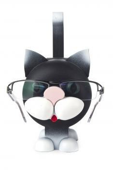 Black Kitty Cat Wooden Eyeglass Holder - Picture 1 of 2