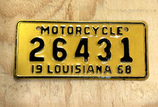1968 Louisiana Motorcycle Plate