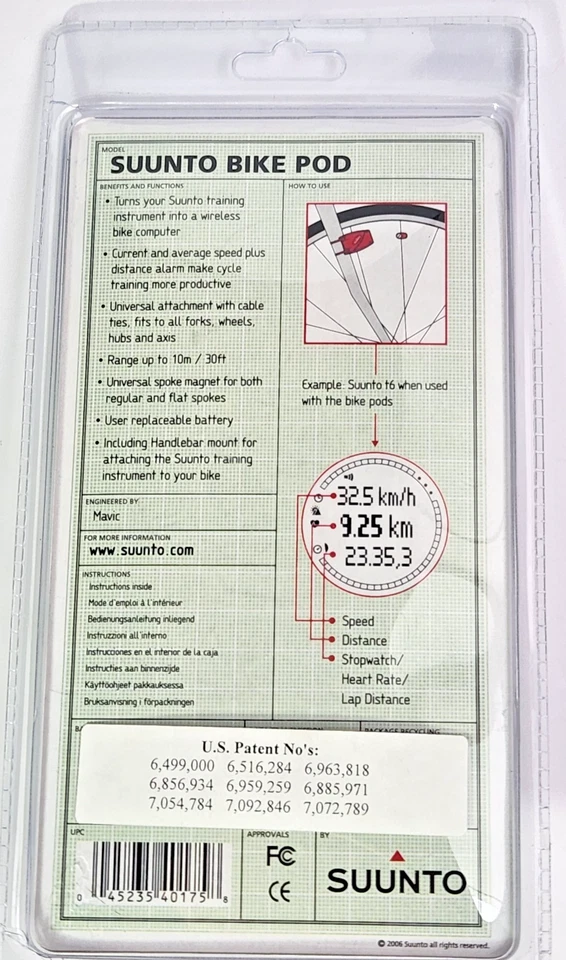 Suunto Bike Pod Speed & Distance Sensor for Cycling to t Series Watch New - Image 2 of 2