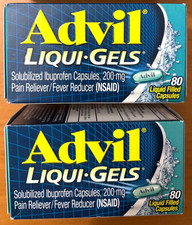 Advil Liqui Gels Caps Pain and Fever Reducer 80/ct LOT OF 2 EXP: 10/2026
