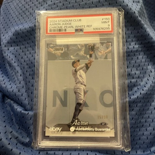 Aaron Judge 2024 Topps Stadium Club #150 Chrome Pearl White Refractor /30 PSA 9