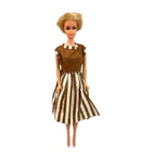 Mattel Midge Barbie Vintage 1962 Blonde Fashion Doll Short Hair Striped Dress