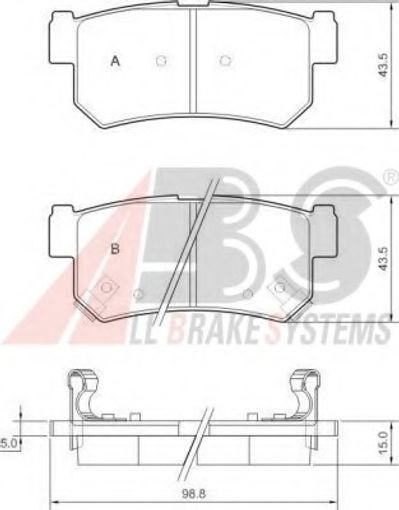 Fits A.B.S. 37460 Brake Pad Set, disc brake