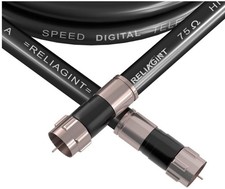 6ft Black RG6 with F connector Coaxial Cable for Internet, HD TV, Antenna