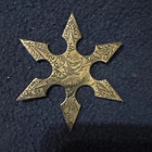1/2 Oz Silver Bar Rogue's Island Ninja Throwing Star Shaped with Leather Pouch