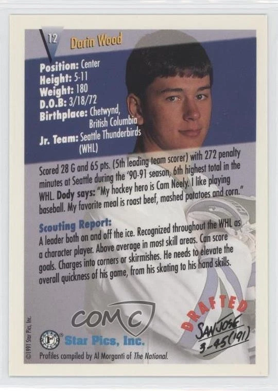 1991 Star Pics Dody Wood #12 - Image 2 of 2