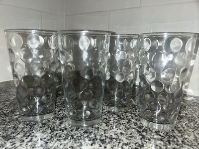 Set Of 4 Circleware Bubble Dot Tumbler 16 Oz Vintage