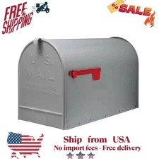 Stanley Gray, Extra Large, Steel, Post Mount Mailbox