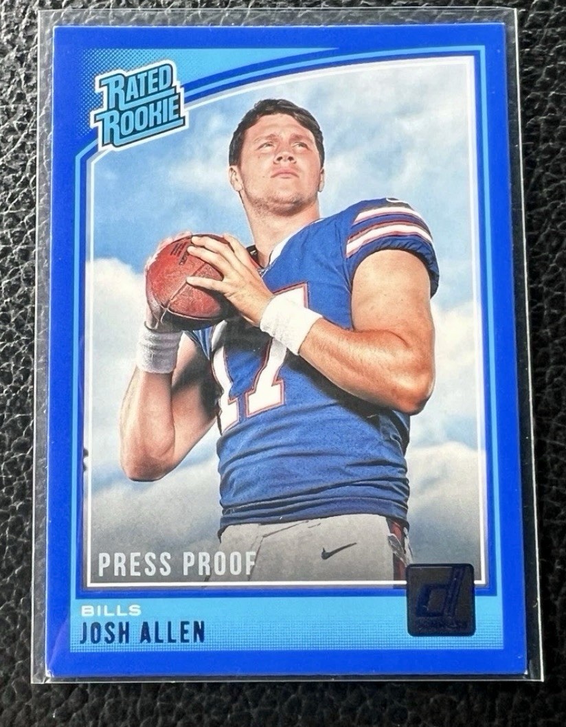 2018 Donruss JOSH ALLEN Rated Rookie BLUE PRESS PROOF RC Buffalo Bills QB