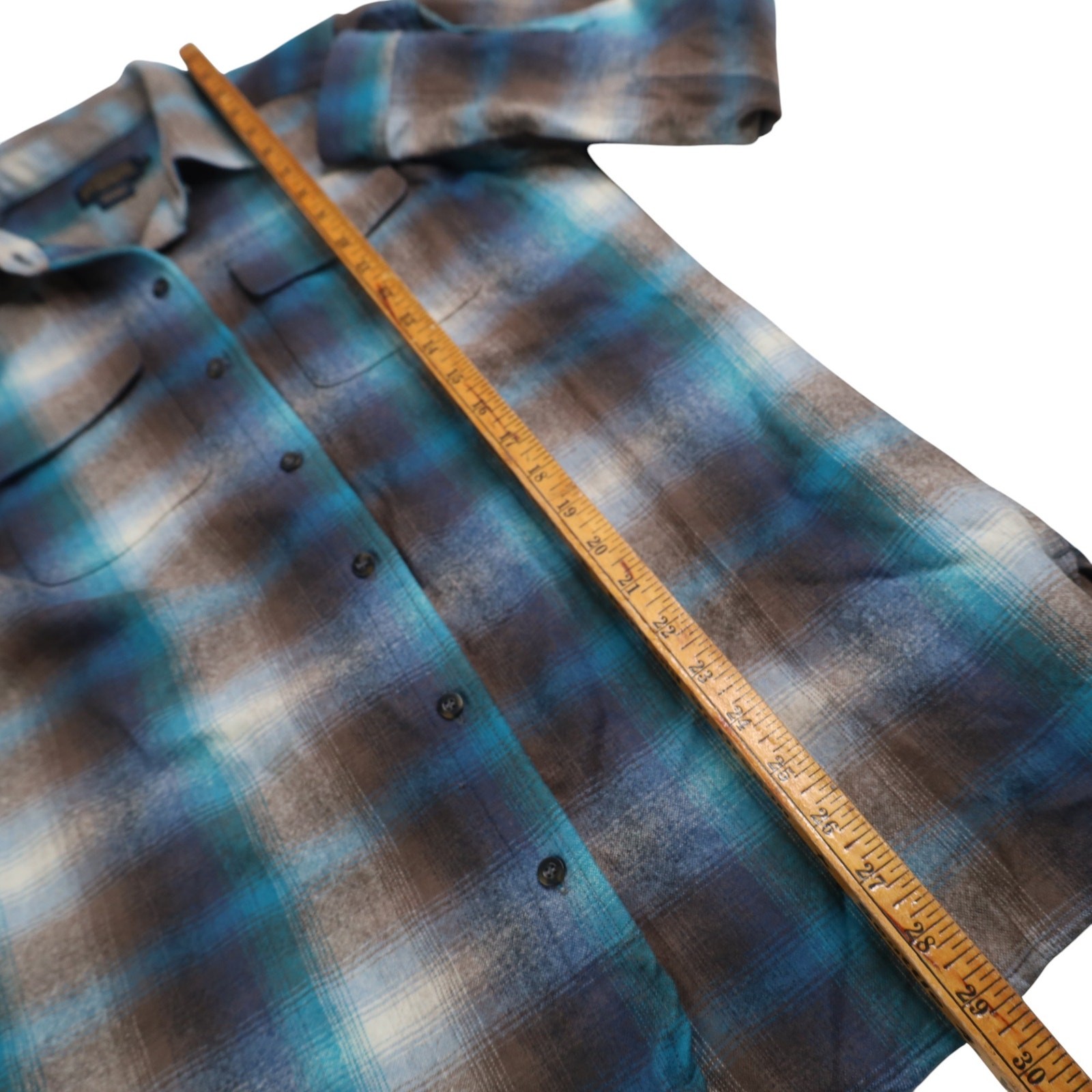 Pendleton Shadow Plaid Wool Flannel Button Up Shi… - image 9