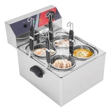Commercial Pasta Cooker with 4 Baskets, 3.5KW Stainless Steel Electric Noodle