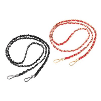 2 Piece 47'' Buckle Bag Chain (Black, Black & Red, Gold)