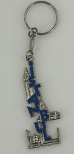 ISTANBUL Silver Tone & Blue Souvenir Keychain Keyring Fob