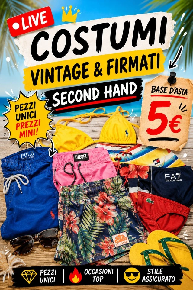 Live Second Hand: Costumi Vintage & Firmati da 5€ 🌴🔥 Affari Top