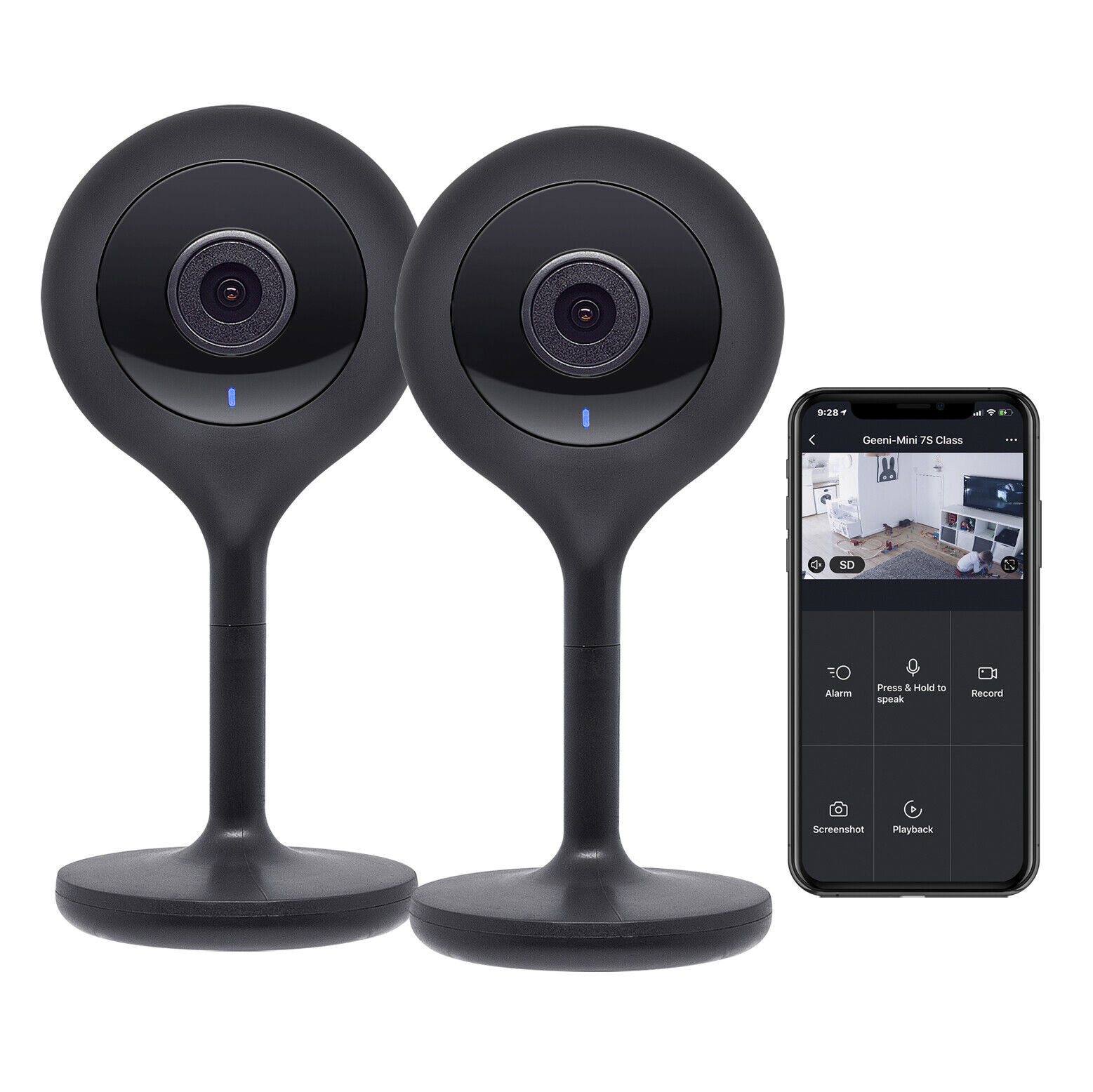 Geeni Look 2 Pack 1080p HD Smart Wi-Fi Security Camera System with Voice Control