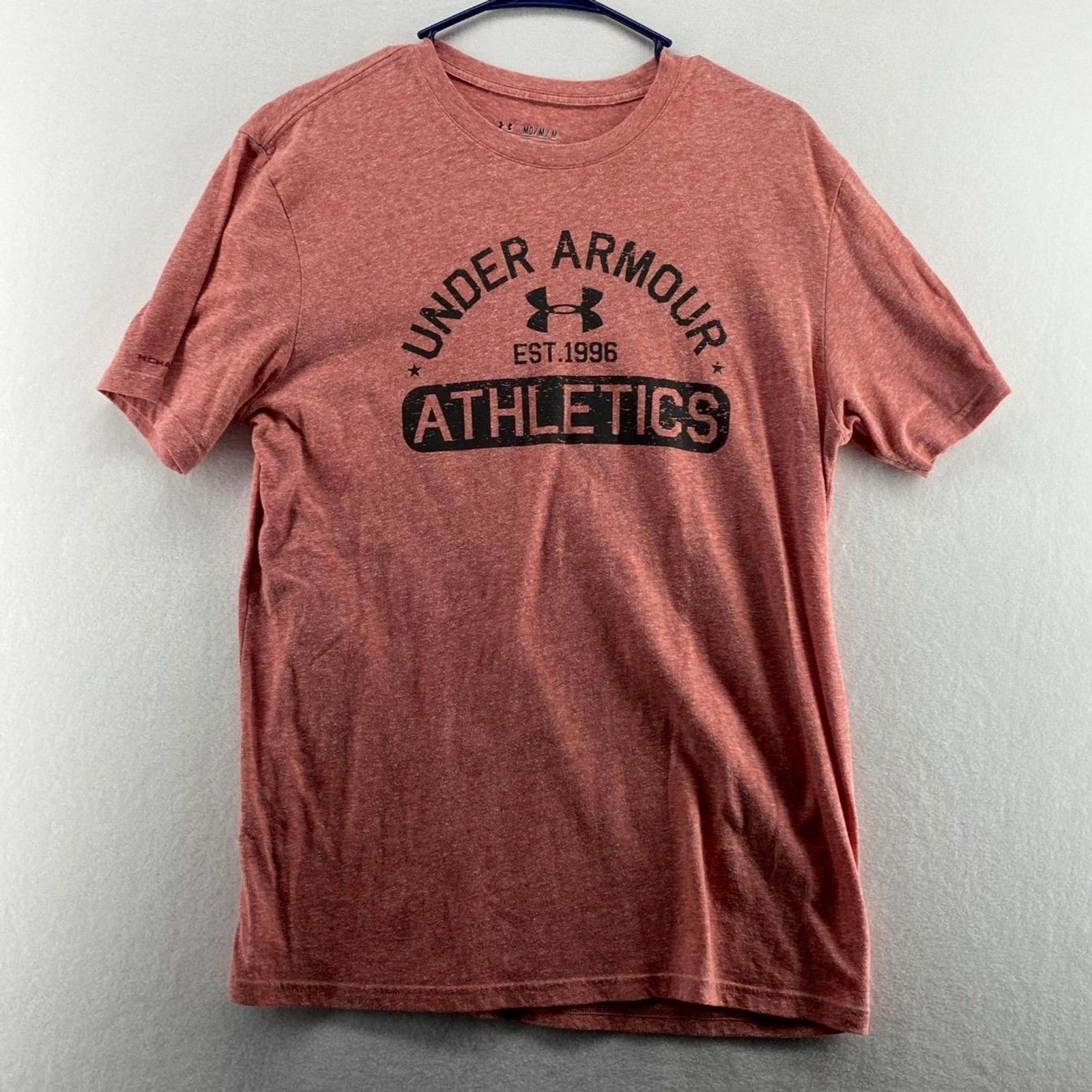 Under Armour Light Red Loose Heat Gear Athletics Tee Mens Size M