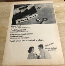 1966 PEPSI-COLA / VOLKSWAGEN BEETLE - Vintage Print Ads 2-sided
