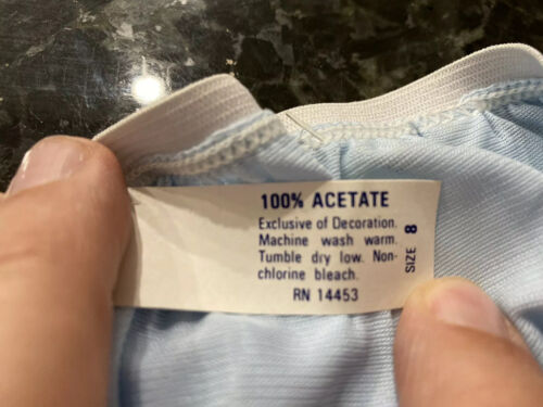 Vintage Double Back Granny Panties NOS Silky Smooth Blue Acetate Briefs Sz 8 USA - Picture 6 of 6