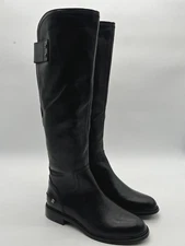 New FRANCO SARTO HENRIETTA Leather Knee High Boots For Women's Sz 6 M in Black *