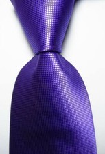 New Classic Checks Purple JACQUARD WOVEN Silk Men's Tie Necktie