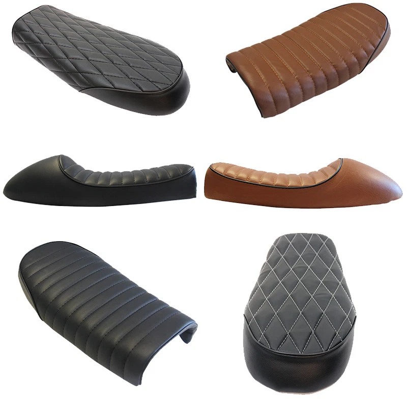 For Yamaha XJ XS Honda Nighthawk CB XL Vintag Cafe Racer Flat &Hump Saddle Seats - Image 2 of 4