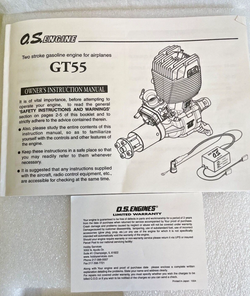O.S. GT 55 Two Stroke NIB Gas Airplane Engine - Image 4 of 4
