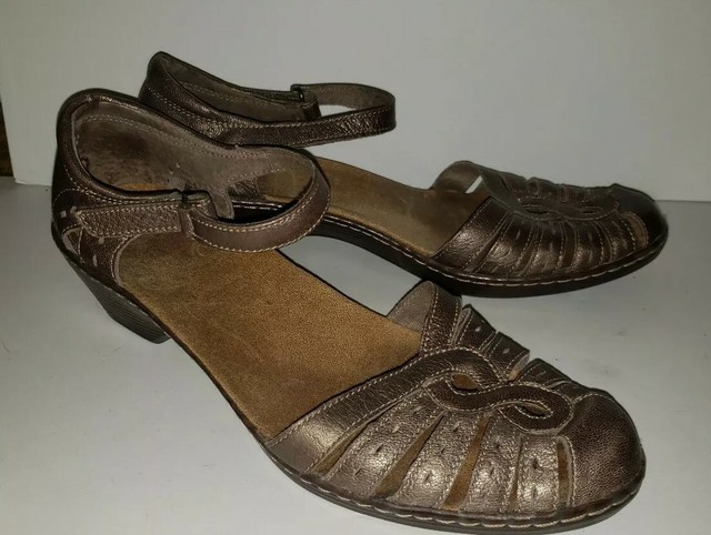 CLARKS metallic Mink Brown Fisherman Look Ankle Strap Comfort Sandals. 9 9.5 | eBay