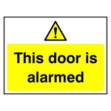 Diese Tür ist alarmiert Schild oder Aufkleber | SECU0059