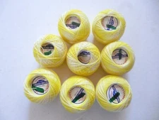 8 COATS & CLARK VARIEGATED TATTING-CROCHET YELLOW/WHITE ART. C. 21 COLOR 181