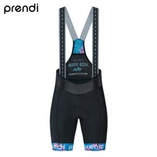 PRENDI Women Cycling Bib Shorts Black With Pockets Pro Gel Pad Bike Clothing