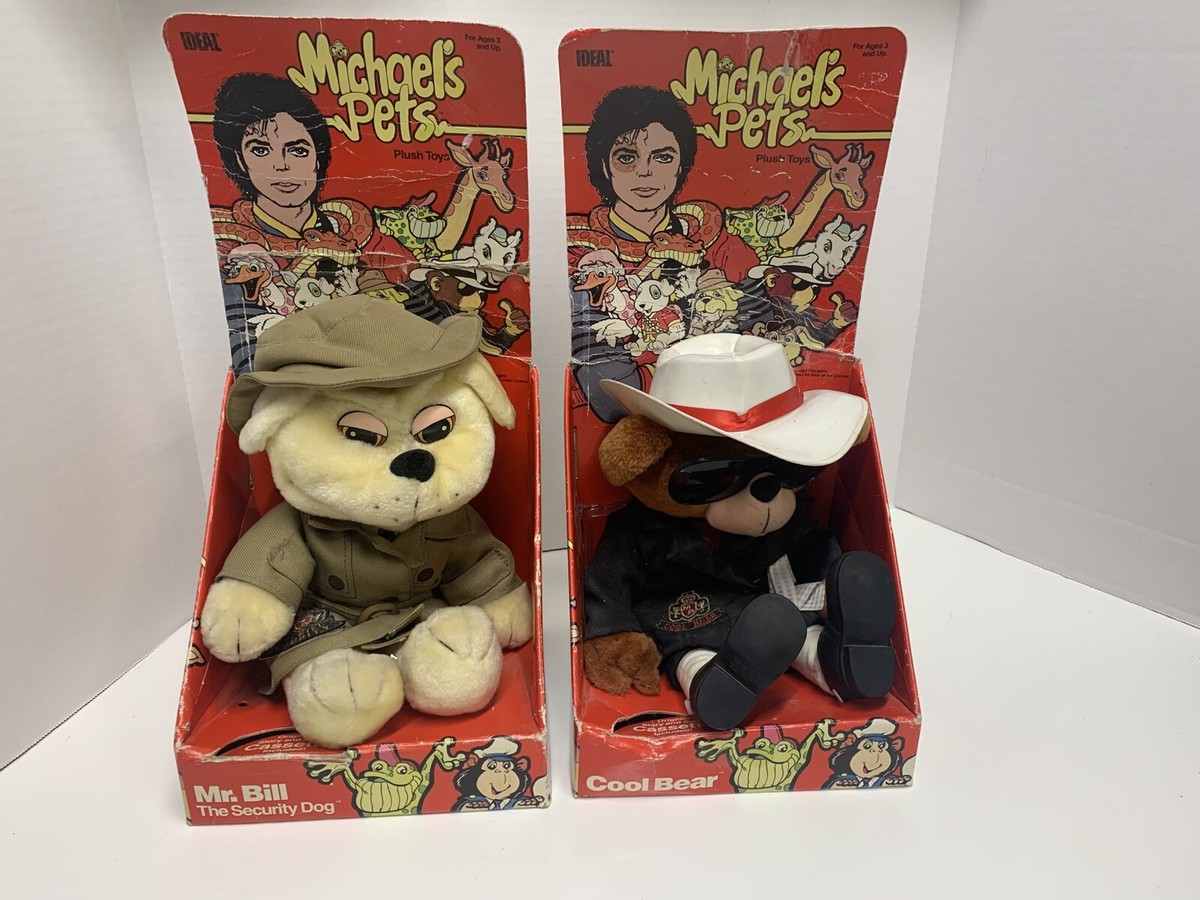 Vintage Michael's Pets Cool Bear & Mr. Bill The Security Dog Plush