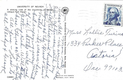 UNIVERSITY OF NEVADA POSTCARD Aerial View, - Bild 2 von 2