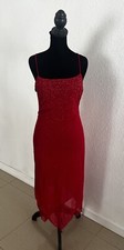—Vintage Women's Red Dress— Made In USA / Asymmetrical