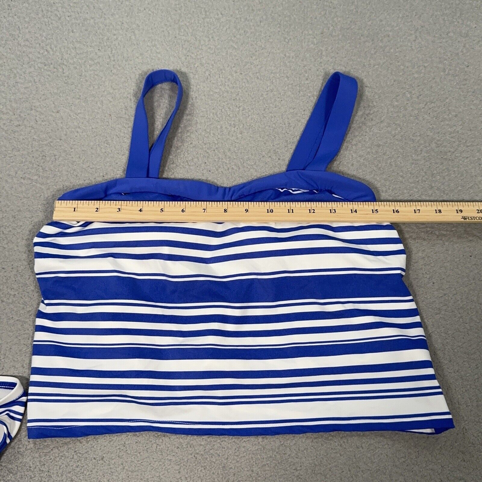 Talbots Swimsuit Womens Size 10 Blue White Stripe… - image 7
