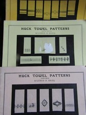 Huck Towel Patterns Lot 3 Vintage Stitch Designs Monograms Mildred V Krieg K