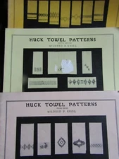 Huck Towel Patterns Lot 3 Vintage Stitch Designs Monograms Mildred V Krieg K