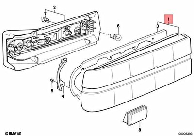 Genuine BMW E30 Cabrio Coupe Sedan Right Tail Fog Light OEM 