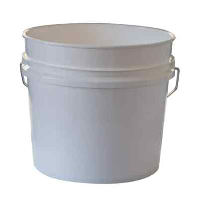 10 Pack 3.5 Gallon Plastic Pails Heavy Duty White Paint Buckets Metal Handle